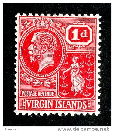 209 X)  Br. Virgin Is. 1922  SG.89 -sc54-scarlet    M* - Britse Maagdeneilanden