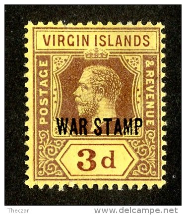 211 X)  Br. Virgin Is. 1916  SG.79a -sc MR2-lemon    M* - British Virgin Islands