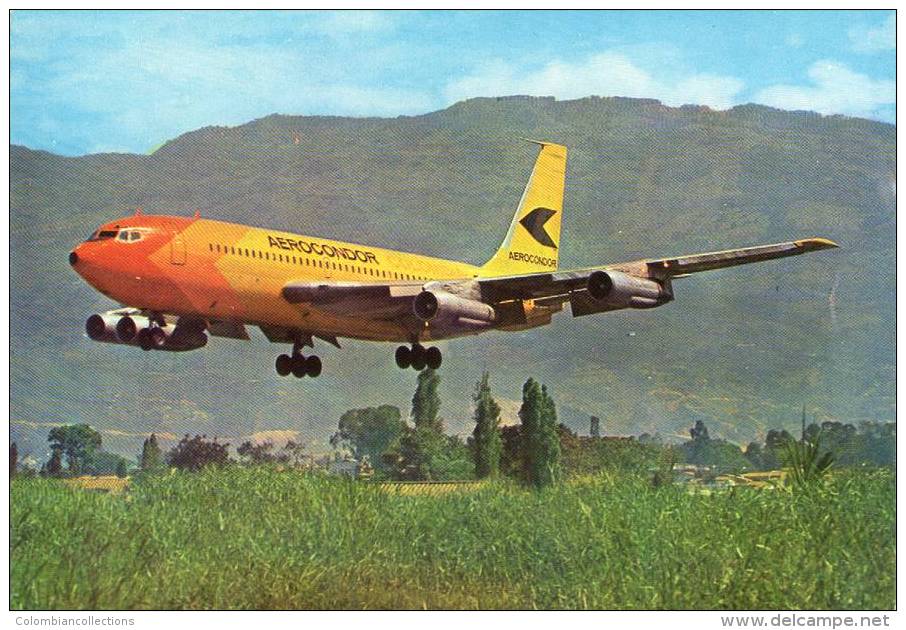 Lote PEP492, Colombia, Postal, Postcard, Avion, Aerocondor, Boeing 720-B, Airplane - Colombia