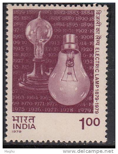 India MNH 1979, Centenery Of Electric Lamp. Energy, Old And Modern Bulb. - Neufs
