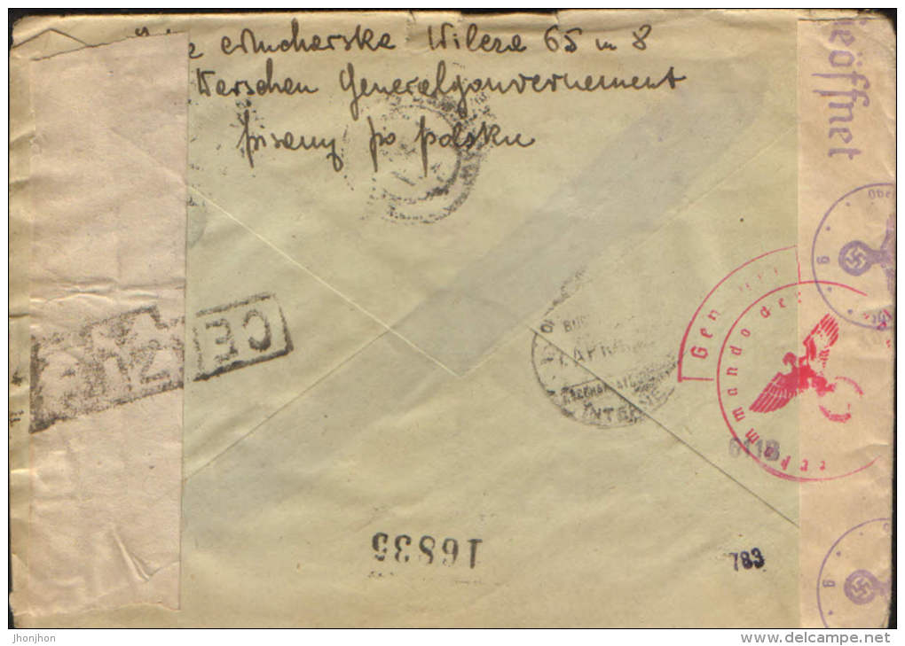 Germany-General Gouvernement,letter Circulated In 1940,double Censored (German And Romanian), For Romania-3 /scans - Besetzungen 1938-45