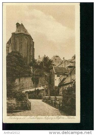 Marburg Lahn Mühltreppe Aufgang Zur Reform-Treppe Sw Um 1930 - Marburg