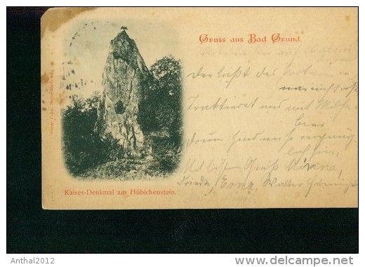 Litho Gruss Aus Bad Grund 29.6.1899 Stempel Gittelde Bahnhof Kaiser-Denkmal - Bad Grund