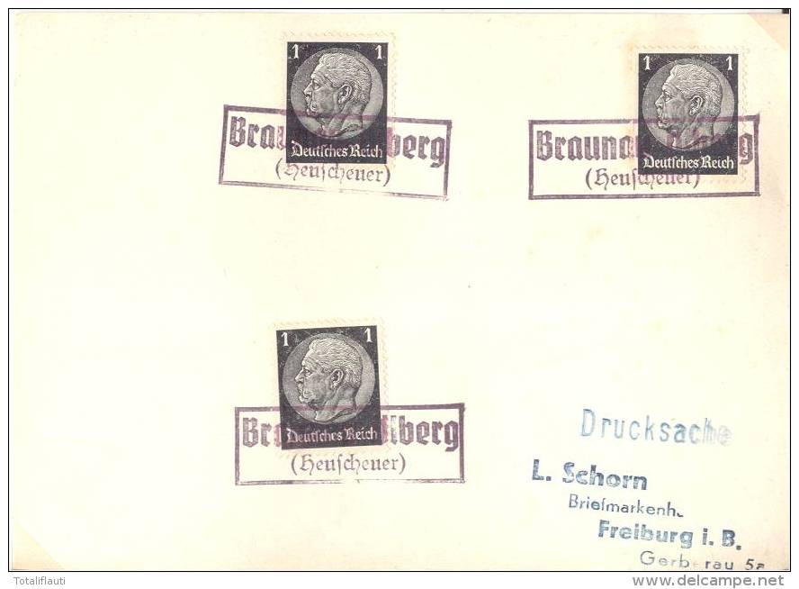 Sonderkarte Mit Landpost Stempel Braunau Rehberg Heuscheuer Als Drucksache 3x 1Pfg - Covers & Documents