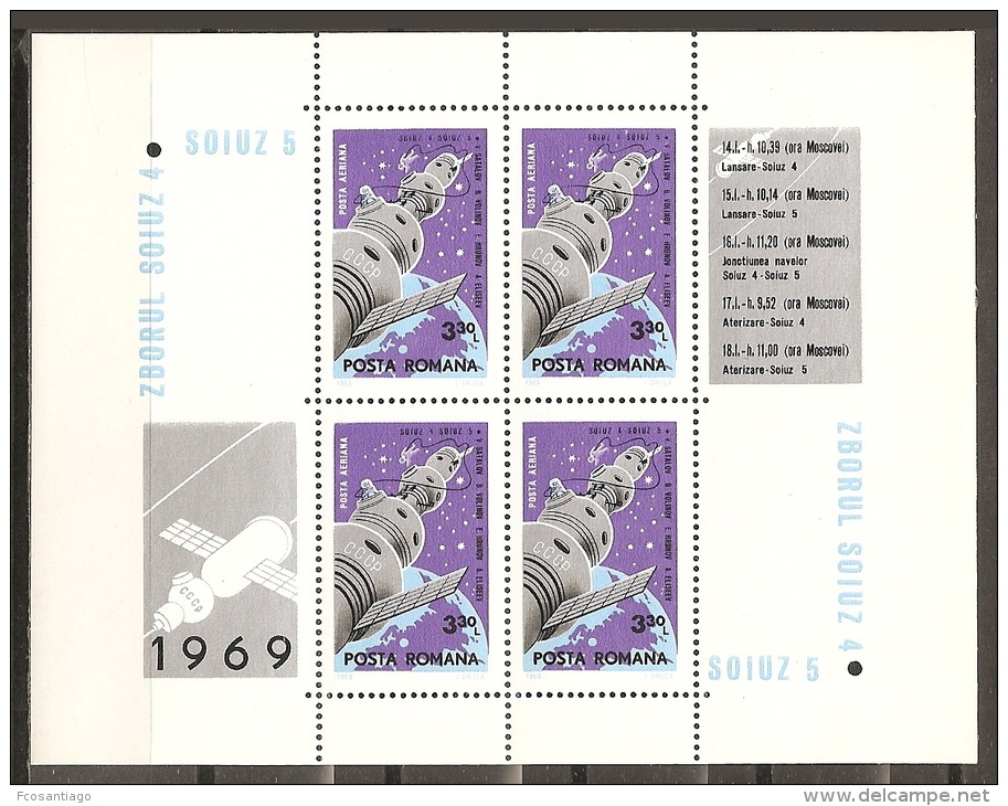 ESPACIO - RUMANÍA 1969 - Yvert #H72 - MNH ** - Europa