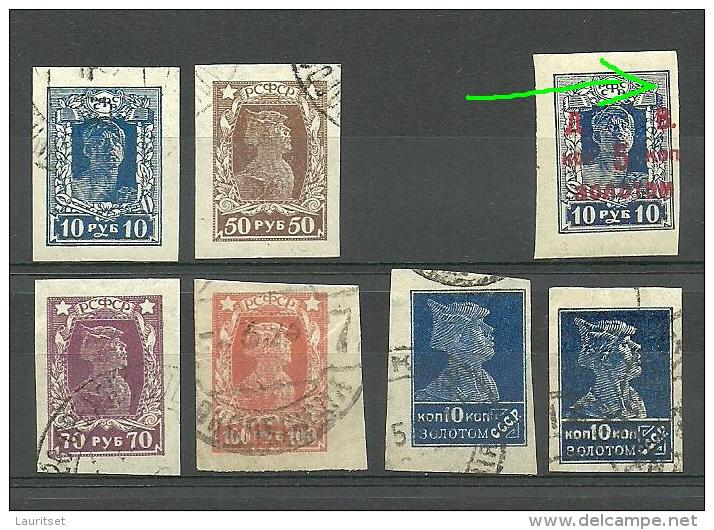 RUSSLAND RUSSIA Russie Sowjetunion 1922/23 Soldat Kräfte Der Revolution Small Lot Incl OPT Swift - Oblitérés