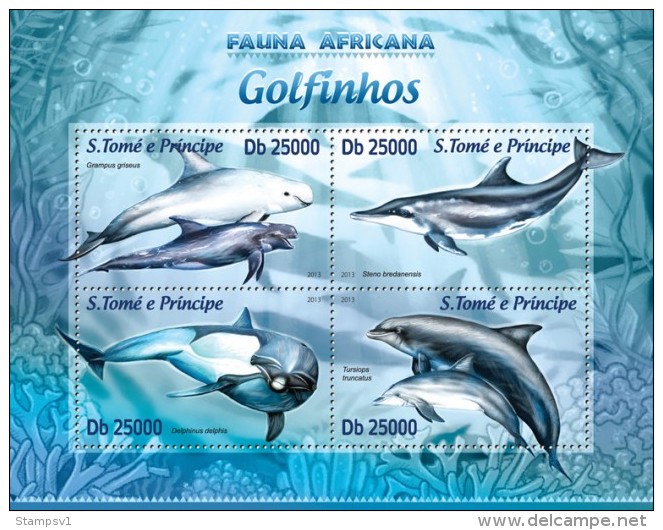 S. Tome&Principe. 2013 Dolphins. (216a) - Dolphins