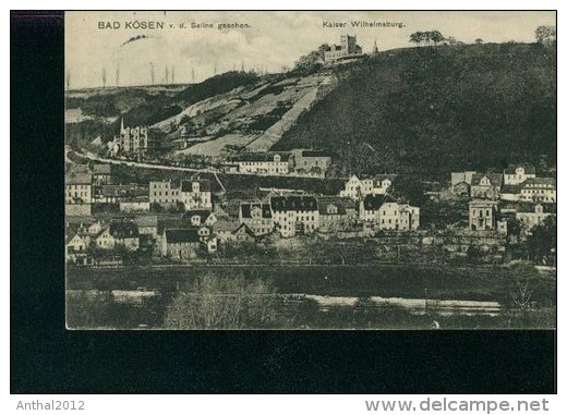 Litho Bad Kösen 5.7.1911 V.d. Saline Gesehen Kaiser Wilhelmsburg Wohnhäuser - Bad Koesen