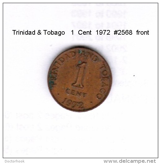 TRINIDAD &amp; TOBAGO    1  CENT  1972   (KM # 1) - Trinidad & Tobago