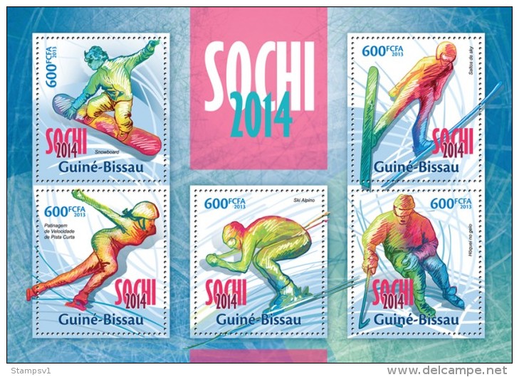 Guinea Bissau. 2013  Sochi 2014. (315a) - Winter 2014: Sotschi