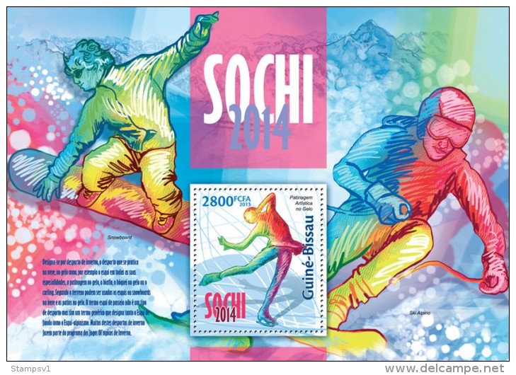 Guinea Bissau. 2013  Sochi 2014. (315b) - Winter 2014: Sotschi