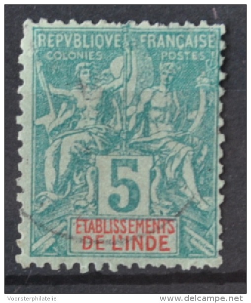 P 282 ++ FRANCE DE L'INDE INDIEN 1892  CANCELLED USED - Sonstige & Ohne Zuordnung