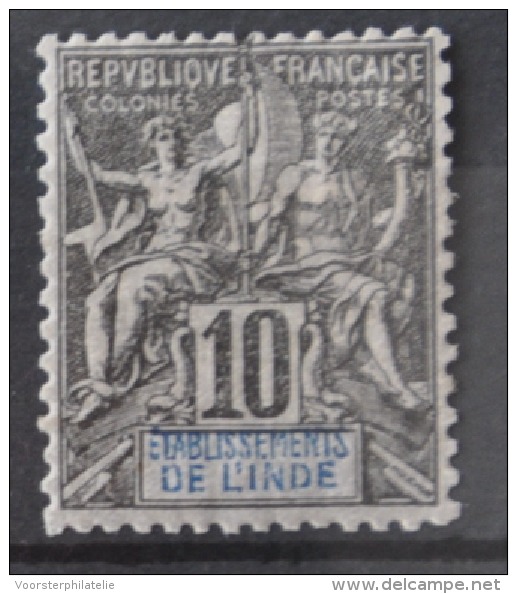 P 282 ++ ETABLISSEMENT L'INDE 1892  HINGED * - Unused Stamps