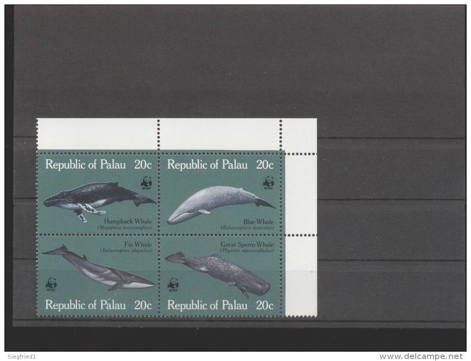 Palau ** 20-23 Wale Viererblock Ungefaltet - Palau