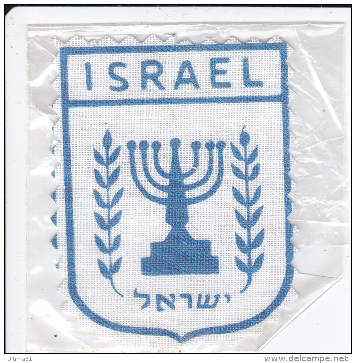 ECUSSON TISSU ISRAEL CHANDELIER JUIF SOUS PLASTIQUE - Scudetti In Tela