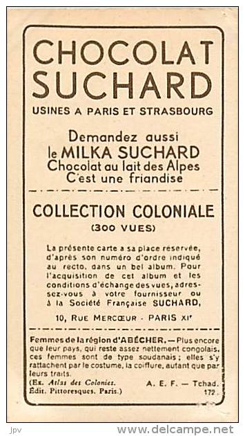 CHOCOLAT SUCHARD : IMAGE N° 172 . FEMMES DE LA REGION D'ABECHER . TCHAD . - Suchard