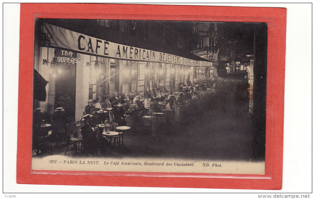 PARIS (75002) / COMMERCES / CAFES / BARS / PARIS LA NUIT / Le Café Américain, Boulevard Des Capucines /Animation - Cafés, Hôtels, Restaurants