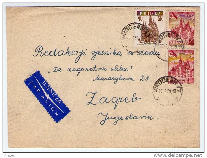 Old Letter - Poland, Polska - Aviones