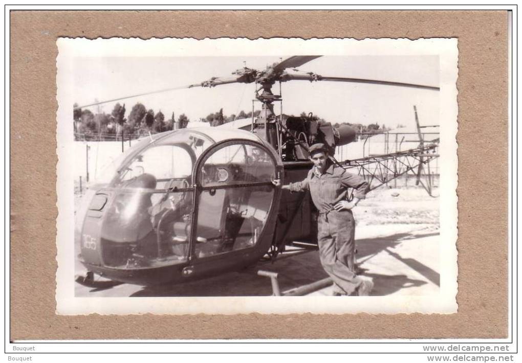 PHOTOS - GUERRE D'ALGERIE - PHOTO - OUED HAMIMIM SANS DOUTE - CONSTANTINE - HELICOPTERE  ALOUETTE II - Guerre, Militaire