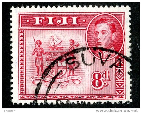 265 X)  Fiji 1938  SG261cd -sc126a (perf 13)  (o) - Fiji (...-1970)