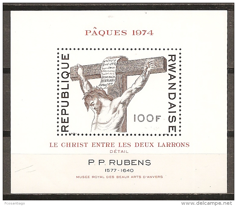 PINTURA - RUANDA 1974 - Yvert #H35 - MNH ** - Rubens