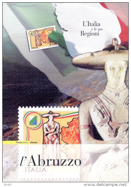 2004 Italia, Folder Regioni D'italia L'abruzzo,  AL FACCIALE - Pochettes