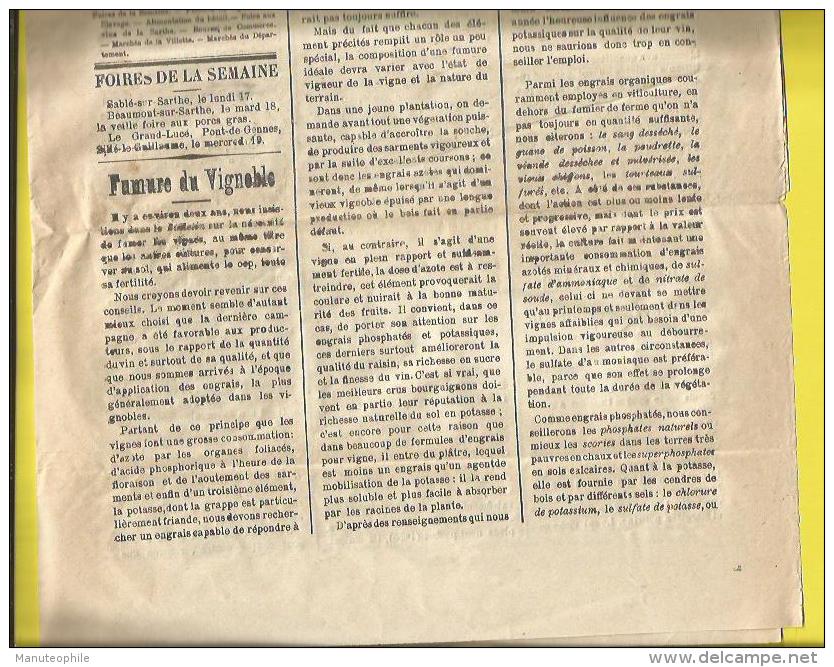 JOURNAL  "L´AGRICULTEUR SARTHOIS " Avec La Bande Ayant Voyagé En Tarif  "Journaux P.P."  Du MANS  Le 15 12 1906 Pour DOM - Informations Générales