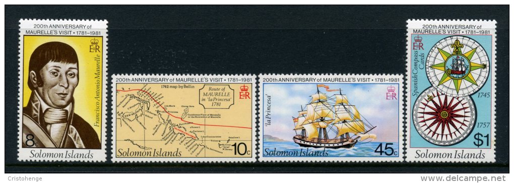 Solomon Islands 1981 Bicentenary Of Maurelles Visit Set MNH - Salomon (Iles 1978-...)