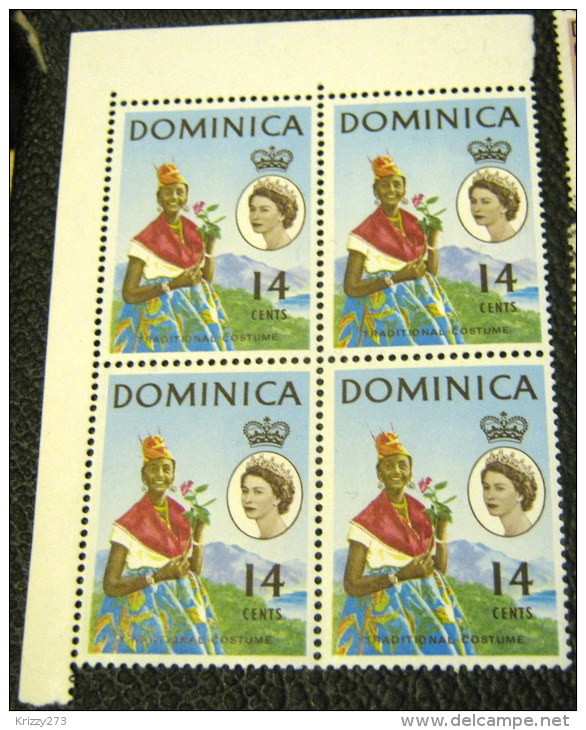 Dominica 1963 Traditional Costume 14c X4 - Mint - Dominica (...-1978)