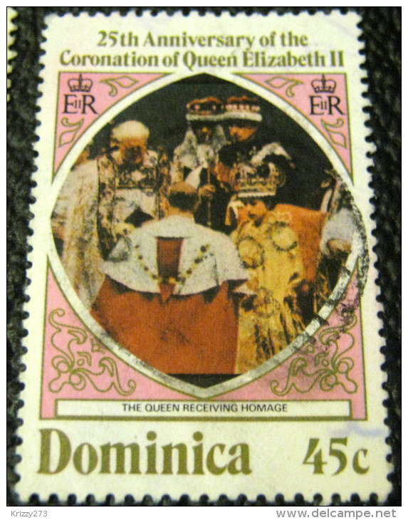 Dominica 1978 25th Anniversary Of The Coronation Of Queen Elizabeth II 45c - Used - Dominique (...-1978)