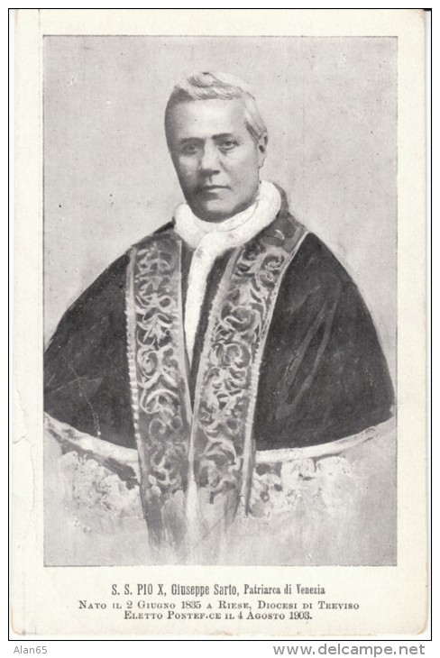 Pope Pius X As Patriarch Of Venice, Pope Catholic, Religious Leader, C1900s Vintage Postcard - Popes