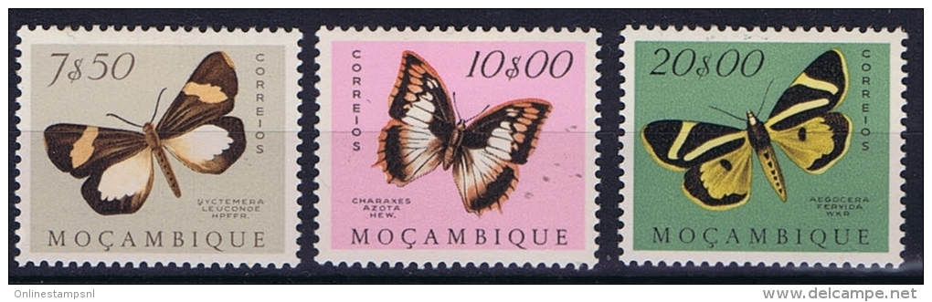 Portugal, Mocambique, Butterflies, 434-436 MH/*  High Values - Mozambique