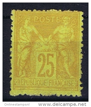 France: 1876, Yv Nr 92 A  Not Used (*) - 1876-1898 Sage (Type II)