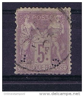 France: 1876 Yv 95 , Used Perforated C.L. - 1876-1898 Sage (Tipo II)