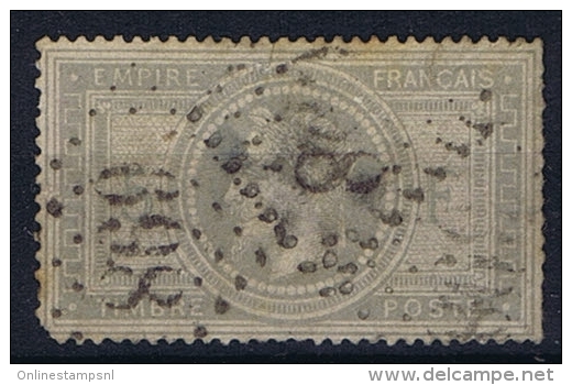 France: 1867 Yv 33, Used Has Tin Spots - 1863-1870 Napoleone III Con Gli Allori