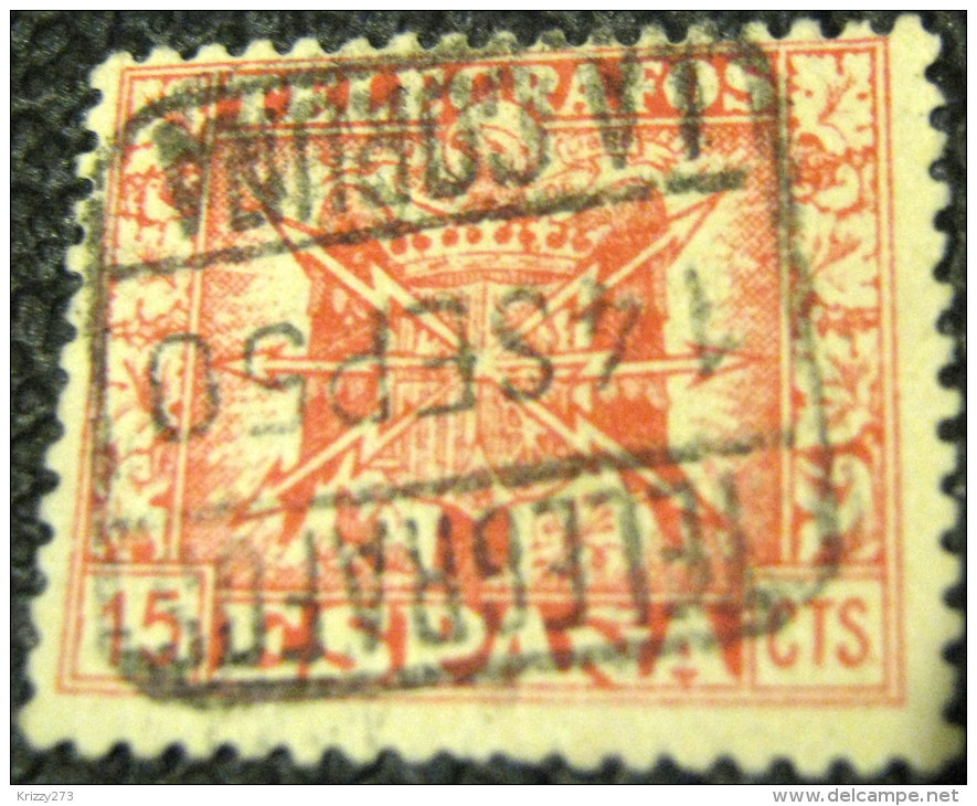 Spain 1940 Telegraph Stamp 15c - Used - Télégraphe