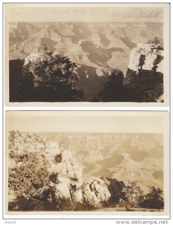 Lot Of 4 Different Views Of Grand Canyon On C1910s Vintage Real Photo Postcards - USA National Parks