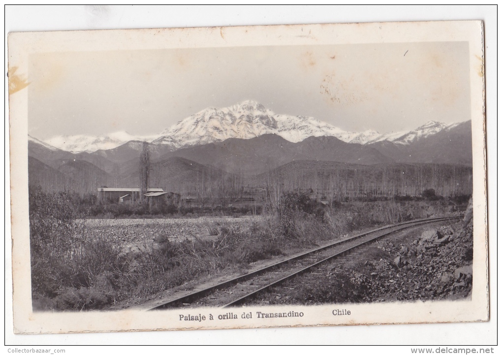 Chile  Cordillera Railway Train Tarjeta Postal Foto Antigua  Ca1920  Vintage Original Postcard Cpa Ak (W3_2110) - Chile