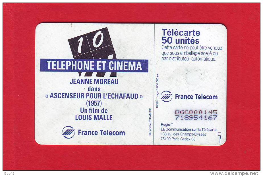 377 - Telecarte Publique Telephone Et Cinema 10  Jeanne Moreau (F699) - 1996