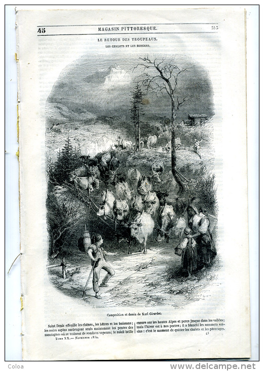 La Transhumance 1852 - Revues Anciennes - Avant 1900