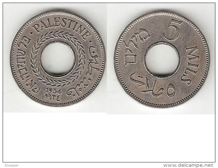 *palestina 5 Mils1934 Km 3    Vf+ !! Rare Date !!!catalog Val 35$ - Other - Asia