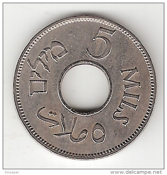 *palestina 5 Mils1934 Km 3    Vf+ !! Rare Date !!!catalog Val 35$ - Sonstige – Asien