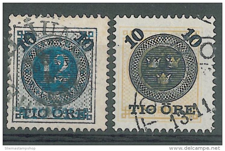 SWEDEN - 1889 NUMERALS OVERPRINTS - Used Stamps
