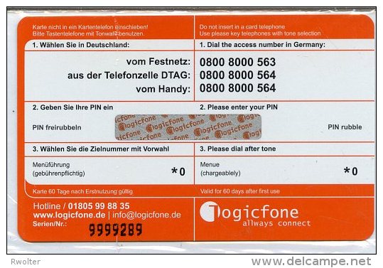 @+ Allemagne Logicfone 5€ Neuve Sous Blister - SAMPLE - GSM, Voorafbetaald & Herlaadbare Kaarten