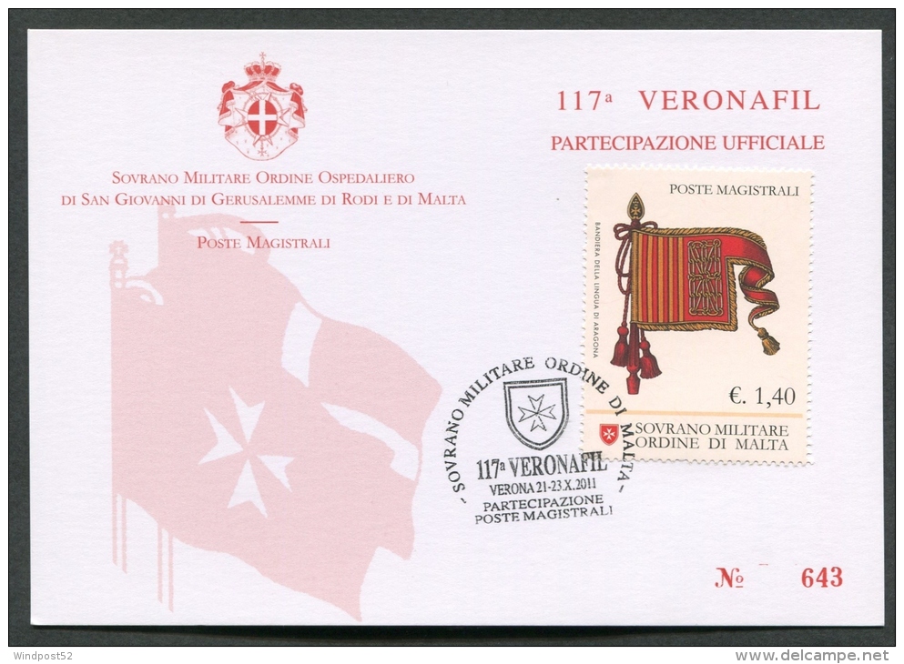 SMOM - FDC - CARTOLINA MAXIMUM CARD 2011 - VERONAFIL  477 - Expositions Philatéliques