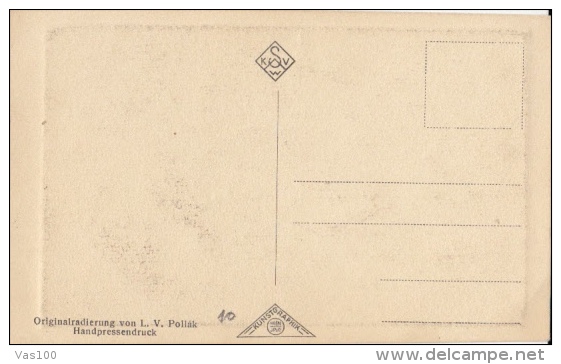 CPA VIENNA- SCHIMBRUNN PALACE, FOUNTAIN, DRAWING - Château De Schönbrunn