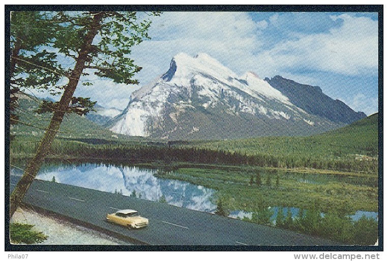 MT. RUNDLE, Altitude 9675 Feet, And Vermillion Lakes From The Trans-Canada Highway. Banff National Park Canadian Rockies - Banff