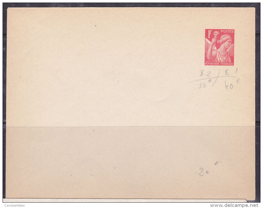 FRANCE ENTIER POSTAL ENVELOPPE 1F ROUGE TYPE IRIS TRES BEAU - Standard Covers & Stamped On Demand (before 1995)