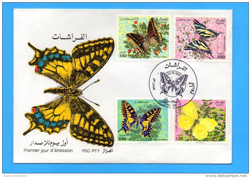 Algérie Algeria Algerien FDC Butterfly Butterflies Papillon Papillons Mariposa Mariposas 1981 - Schmetterlinge