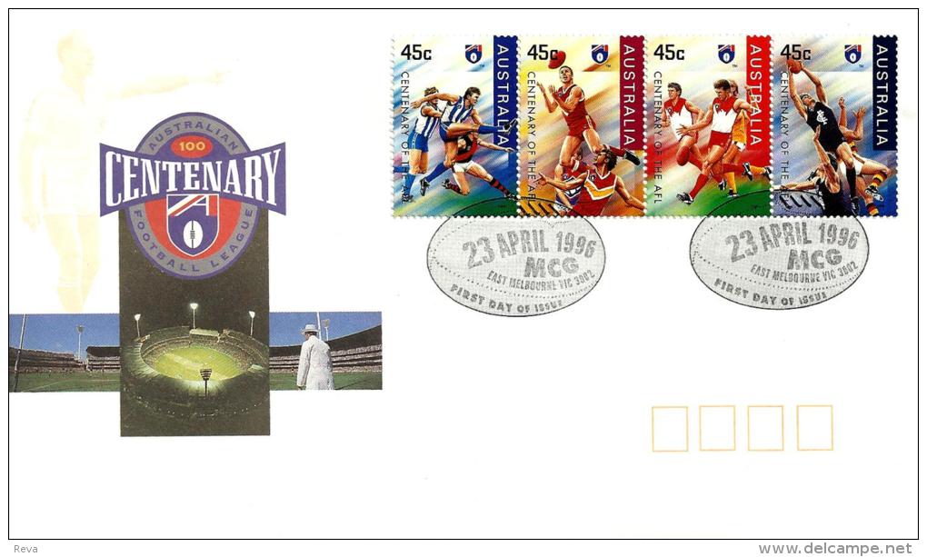 AUSTRALIA FDC 100 YEARS OF FOOTBALL (RUGBY) SPORT PART 4 OF 4 FROM 16 STAMPS DATED 23-04-1996 CTO SG?READ DESCRIPTION !! - Covers & Documents